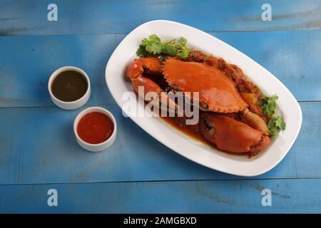 Krabbenmasala - leckere und gesunde Meeresfrüchte Stockfoto