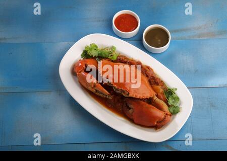 Krabbenmasala - leckere und gesunde Meeresfrüchte Stockfoto