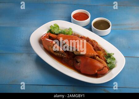 Krabbenmasala - leckere und gesunde Meeresfrüchte Stockfoto