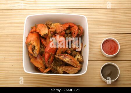 Krabbenmasala - leckere und gesunde Meeresfrüchte Stockfoto