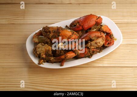 Krabbenmasala - leckere und gesunde Meeresfrüchte Stockfoto