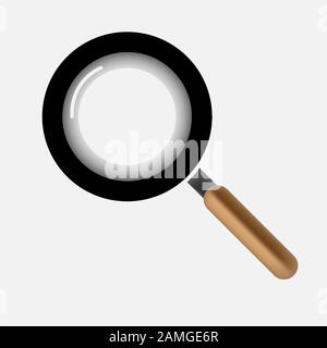 Das Lupensymbol, das Suchzeichen. Stock Vektor