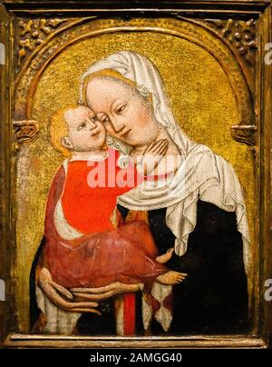 Italien Liguria La Spezia: Bürgermuseum Amedeo Lia: Meister von Roncaiette. Madonna und Kind. Jahrhundert Stockfoto