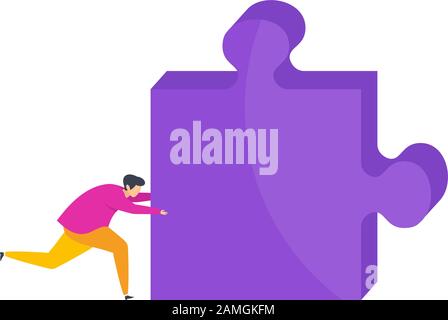 Der Mensch treibt ein riesiges Rätsel auf Stock Vektor