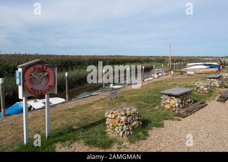 Cley Harbour im Dorf Cley Next The Sea, North Norfolk, Großbritannien Stockfoto