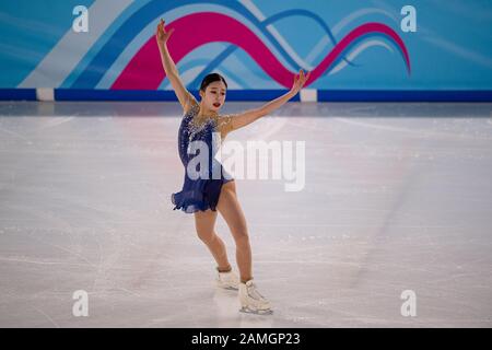 Lausanne, Schweiz. 13. Januar 2020 YOU Young (Kor) tritt in Figure Skating Women Free Dance während der Jugend-Olympischen Spiele in Lausanne 2020 in der Vaudoise Arena am Montag, 13. Januar 2020 an. Lausanne, Schweiz. Credit: Taka G Wu/Alamy Live News Stockfoto