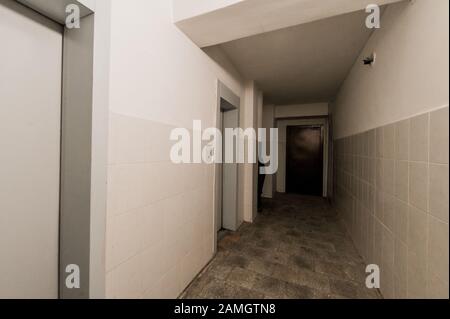 Russland, Moskau - 08. September 2019: Öffentlicher Platz im Inneren, Treppe Stockfoto