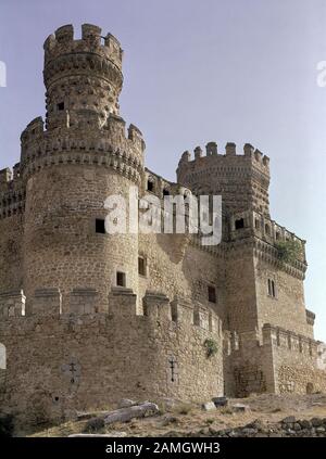 CASTILLO DE MANZANARES EL REAL - SIGLO XV Autor: Juan GUAS. Lage: Castillo. MANZANARES EL REAL. SPANIEN. Stockfoto