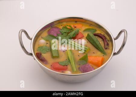 Saambar - Hauptgericht der südindianer Stockfoto