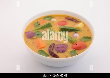 Saambar - Hauptgericht der südindianer Stockfoto