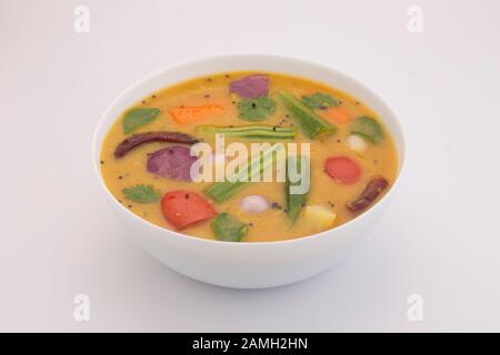 Saambar - Hauptgericht der südindianer Stockfoto