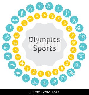 Sommer Olympic Sport Icons setzen Design. Vektor-Piktogramm für Web, Print und andere Projekte. Stock Vektor