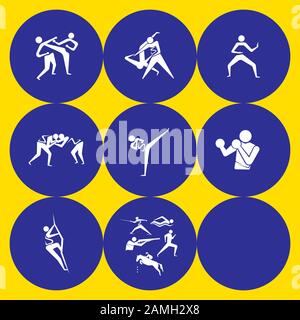 Sommer Olympic Sport Icons setzen Design. Vektor-Piktogramm für Web, Print und andere Projekte. Stock Vektor