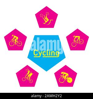 Sommer Olympic Sport Icons setzen Design. Vektor-Piktogramm für Web, Print und andere Projekte. Stock Vektor