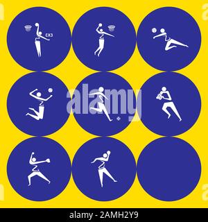Sommer Olympic Sport Icons setzen Design. Vektor-Piktogramm für Web, Print und andere Projekte. Stock Vektor
