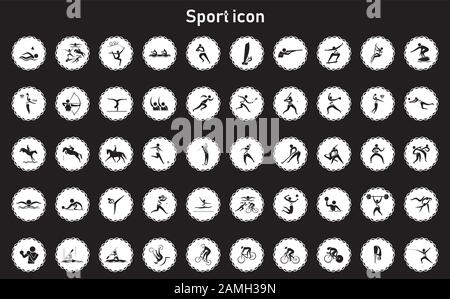 Sommer Olympic Sport Icons setzen Design. Vektor-Piktogramm für Web, Print und andere Projekte. Stock Vektor