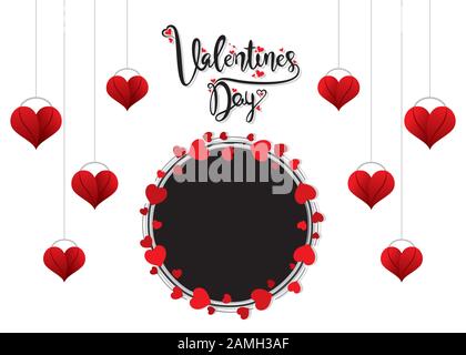 Happy Valentines Day Poster Design, Vector Illustration Stock Vektor