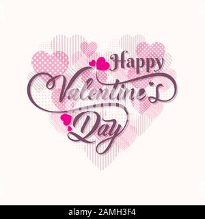 Happy Valentines Day Typografie Poster Design, Vector Illustration Stock Vektor