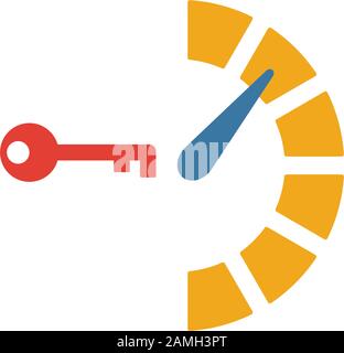 Symbol "Key Performance". Einfaches Flachelement aus der Kundenservice-Sammlung. Symbol für kreative Leistung für Vorlagen, Software und Apps Stock Vektor