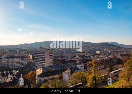 Blick auf das Buda-Schloss der Stadt Budapest, Ungarn Stockfoto