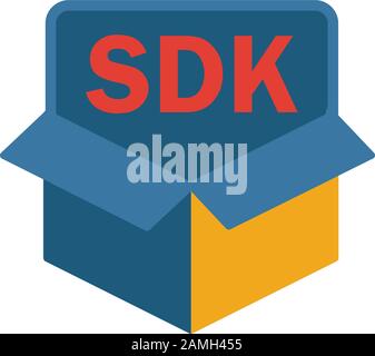 Symbol für Softwareentwicklungskit. Einfaches Flachelement aus der Kundenservice-Sammlung. Symbol für das Creative Software Development Kit für Vorlagen und Software Stock Vektor