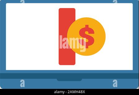 Symbol Für Online-Spenden. Einfaches Flachelement aus der Crowdfunding-Sammlung. Kreatives Online-Spenden-Symbol für Vorlagen, Software und Apps Stock Vektor