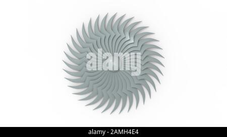 3 Rendering einer Windenergieanlage auf weißem Hintergrund Stockfoto