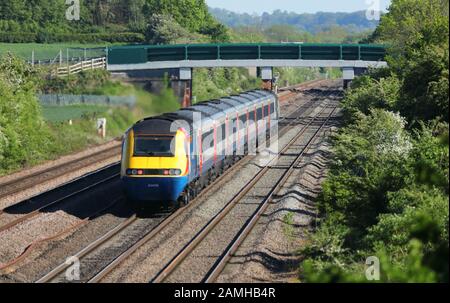 HST-Hochgeschwindigkeitszug der Klasse 43 in Leicestershire, England, Großbritannien. Stockfoto
