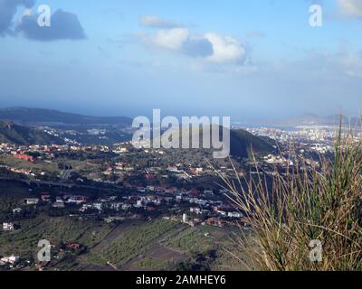 Blick vom Pico de Bandama auf Las Palmas de Gran Canaria, Kanarische Inseln, Spanien Stockfoto