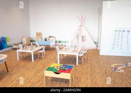 Spielfläche für den Indoor-Spielplatz von Playstar Kids in San Ramon, Kalifornien, 26. Dezember 2019. () Stockfoto