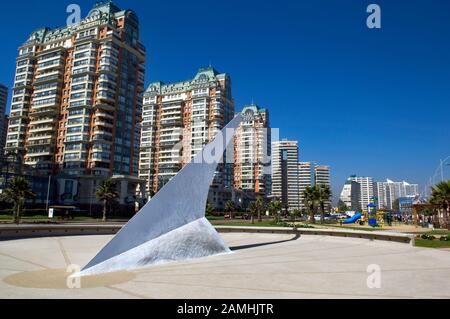 San Martin Avenue, El Sol Beach, Viña Del Mar, Chile Stockfoto