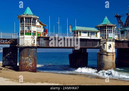 San Martin Avenue, Muelle Vergara, El Sol Beach, Viña Del Mar, Chile Stockfoto