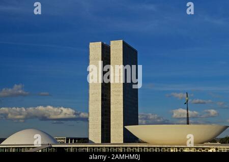 Congresso Nacional, Eixo Monumental, Brasília, DF, Brasilien Stockfoto
