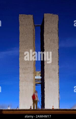 Congresso Nacional, Eixo Monumental, Brasília, DF, Brasilien Stockfoto