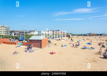 ST Anne's Beach von Pier, Lytham St Annes, Lancashire, England, Großbritannien Stockfoto