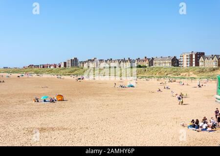 ST Anne's Beach von Pier, Lytham St Annes, Lancashire, England, Großbritannien Stockfoto