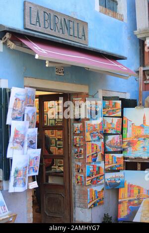 Burano Shopfront-La Buranella Stockfoto