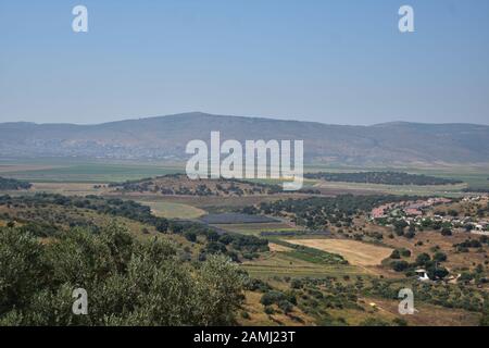 Grüne Tallandschaft vom Zippori National Park in Zentralgaliläa Israel Stockfoto