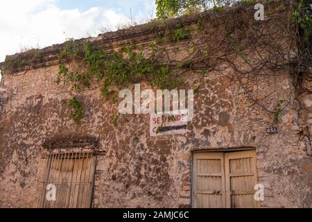Ein verlassenes Haus in Merida, Yucatan, Mexiko. Stockfoto