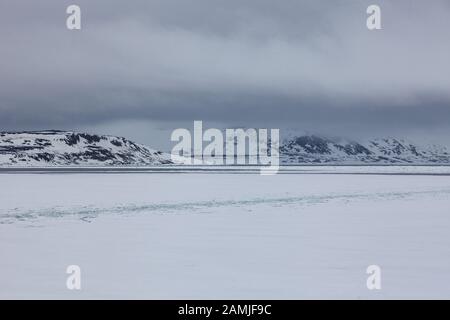 Meereis, Packeis und Landschaften, Franz Josef Land Stockfoto