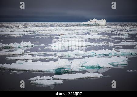 Meereis, Packeis und Landschaften, Franz Josef Land Stockfoto