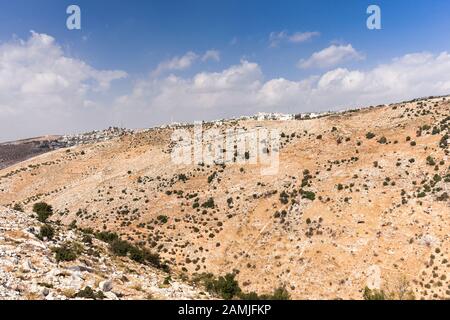 Landschaft des westlichen Hochland, in der Nähe von Ajlun Ajloun, auch, Jordanien, Naher Osten, Asien Stockfoto