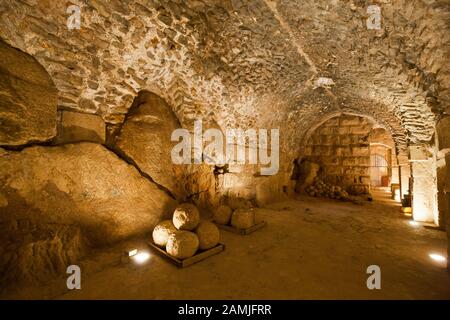 Inneres von Ajloun Castle, Bergfestung, Ajloun, auch Ajlun, Hochland, Jordanien, Naher Osten, Asien Stockfoto