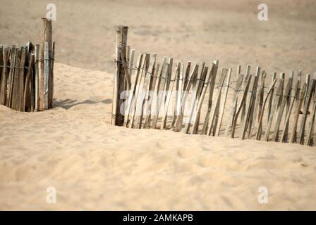 Sandfang, Fechten, Sandhaven Strand, South Shields, South Tyneside Stockfoto