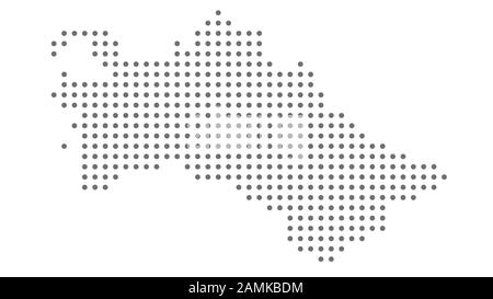 Turkmenistan Karte gepunktet, grauer Punkt auf weißem Hintergrund. Vektorgrafiken für Webdesign oder Tapete Flyer Filmmaterial Poster Broschüren Banner. Stock Vektor