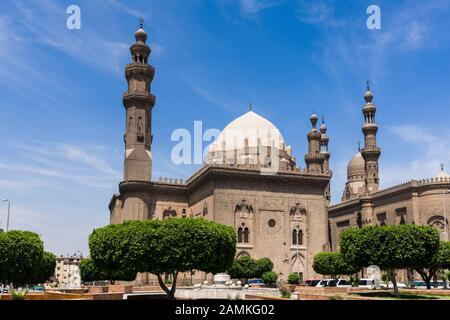 Sultan-Hassan-Moschee, Mosque-Madrassa von Sultan Hassan, al Rifai-Moschee, Al-Rifa'i-Moschee, Alt-Kairo, Islamisches Gebiet, kairo, Ägypten, Nordafrika, Afrika Stockfoto