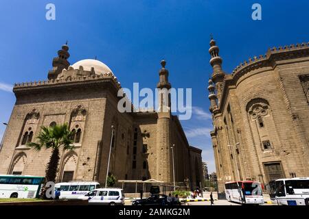 Sultan-Hassan-Moschee, Mosque-Madrassa von Sultan Hassan, al Rifai-Moschee, Al-Rifa'i-Moschee, Alt-Kairo, Islamisches Gebiet, kairo, Ägypten, Nordafrika, Afrika Stockfoto