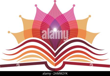 Buch Yoga Logo Stockfoto