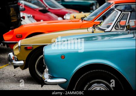 Oldtimerschau zum Baubeginn des geplanten "Motorworld Freimann"-Event-Trailers in der ehemaligen Reparaturwerkstatt zwischen Maria-Probst-Straße und Lilienthalallee. [Automatisierte Übersetzung] Stockfoto