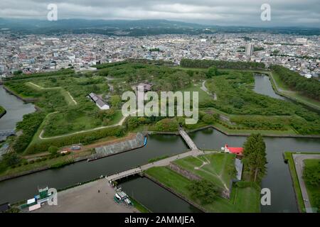 Goryokaku Fort in Hakodate, Hokkaido, Japan, Asien. Japanische Stadtlandschaft, asiatisches Wahrzeichen und Denkmal Stockfoto